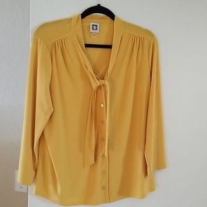 Yellow Anne Klein Blouse - Large
